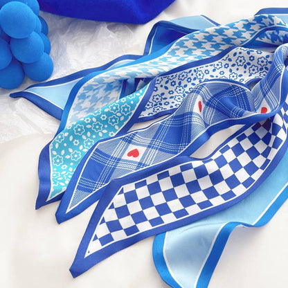 Elegant blue pattern scarf