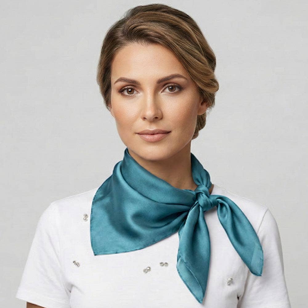 Classic Solid Silky Square Scarf