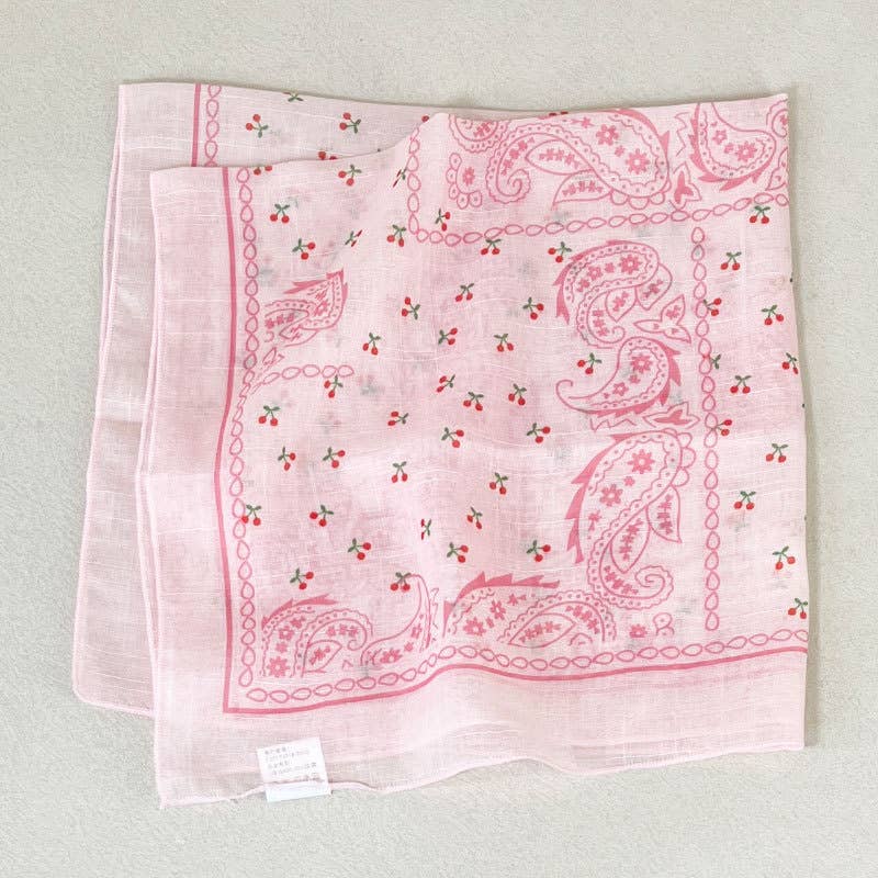 Cherry & Paisley Floral Bandana