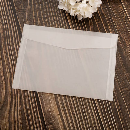 100pc, 4 sizes Frosted Vellum Fold Envelope w/ Free Sticker