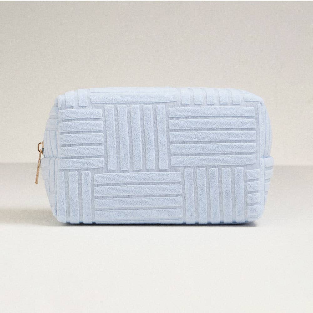 Grid Pattern Cosmetic Pouch Bag