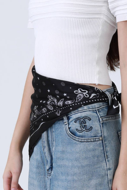 Celestial Floral & Paisley Print Bandana