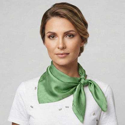 Classic Solid Silky Square Scarf