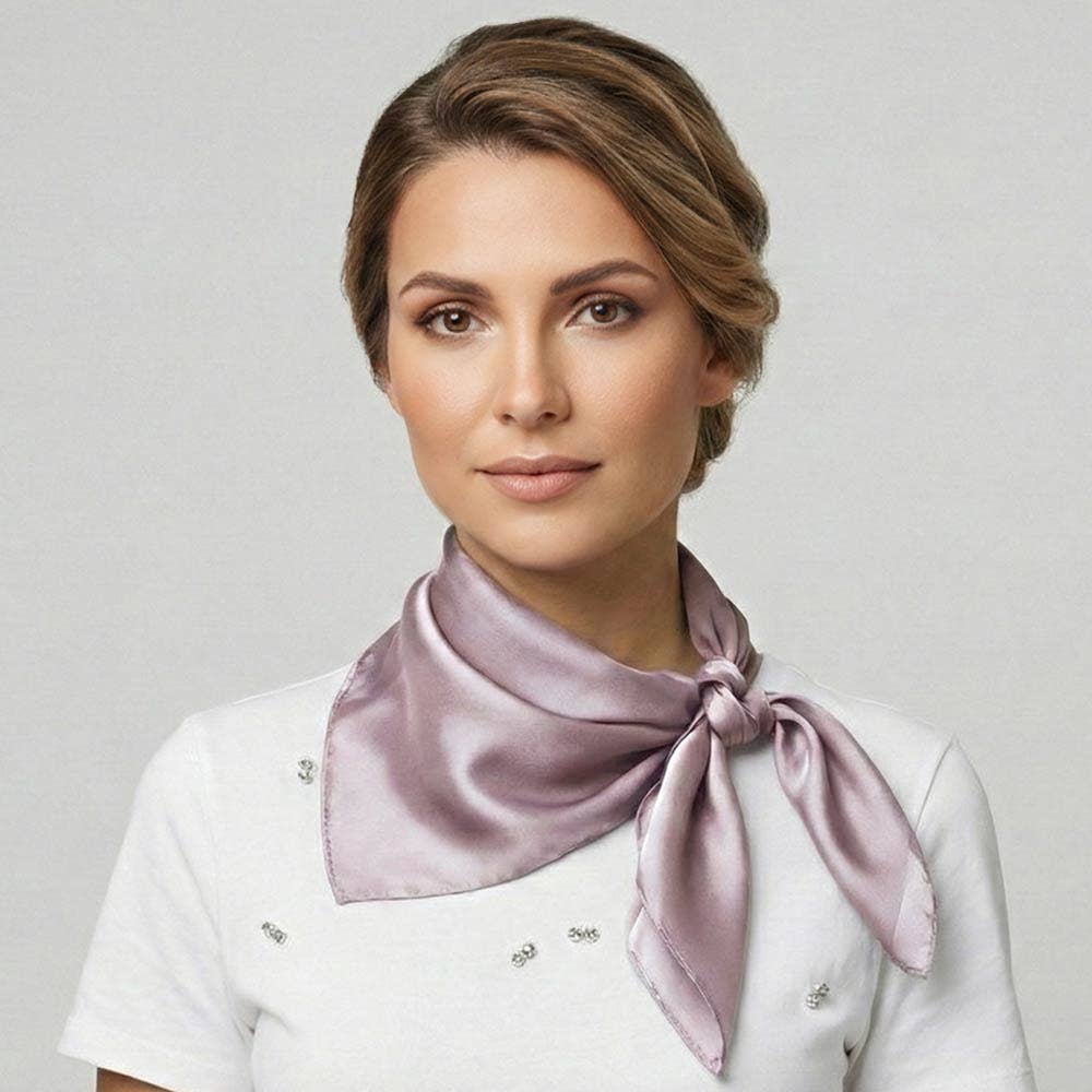 Classic Solid Silky Square Scarf