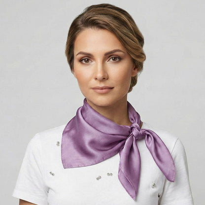 Classic Solid Silky Square Scarf