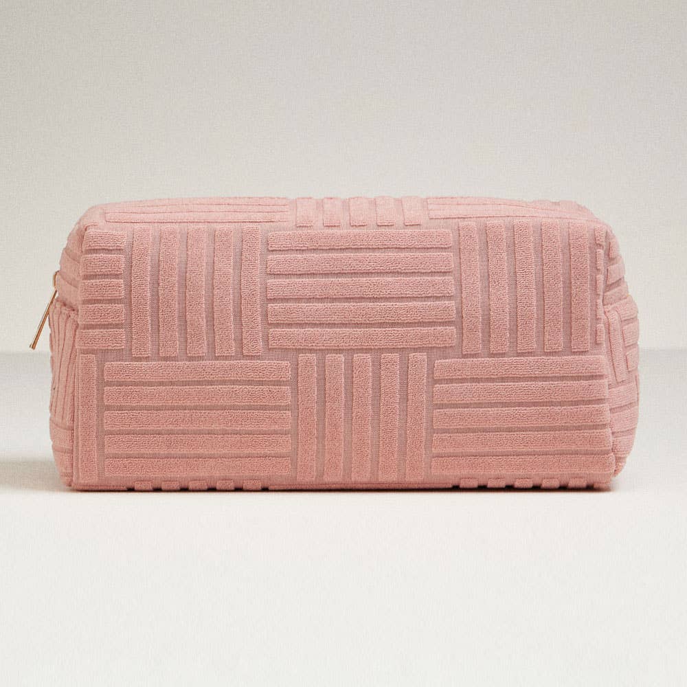 Grid Pattern Cosmetic Pouch Bag
