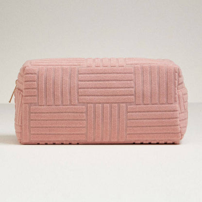 Grid Pattern Cosmetic Pouch Bag