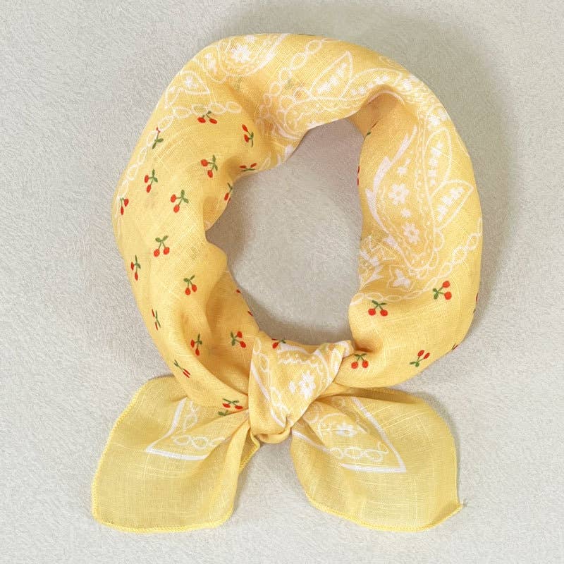 Cherry & Paisley Floral Bandana