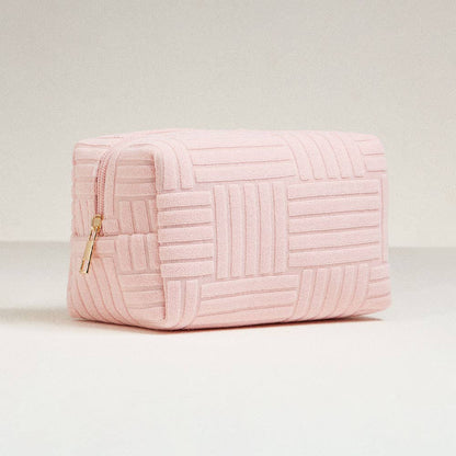 Grid Pattern Cosmetic Pouch Bag