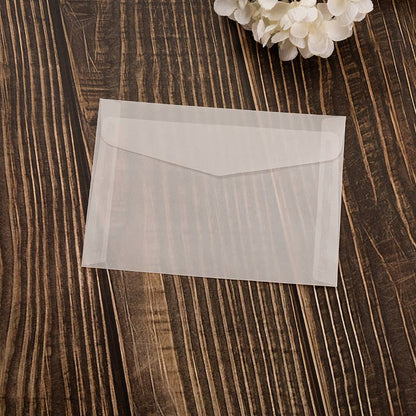 100pc, 4 sizes Frosted Vellum Fold Envelope w/ Free Sticker