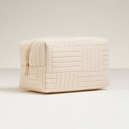 Grid Pattern Cosmetic Pouch Bag
